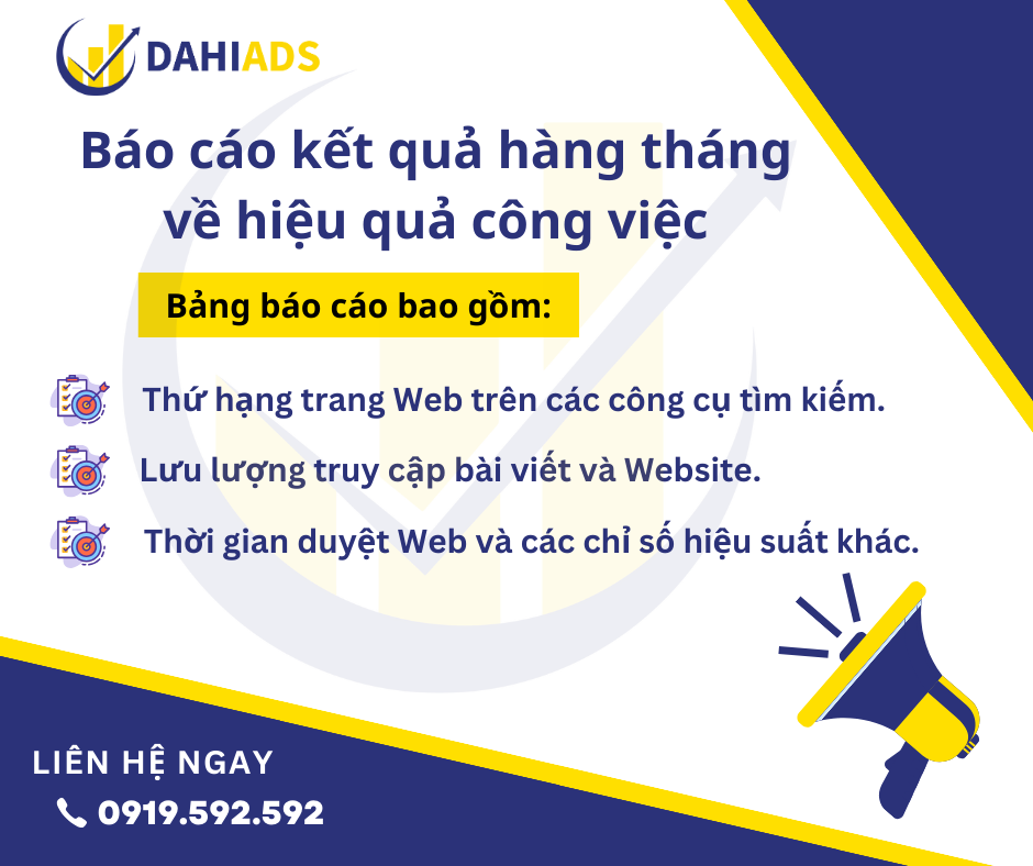 Báo cáo kết quả hàng tháng về hiệu quả công việc. Com