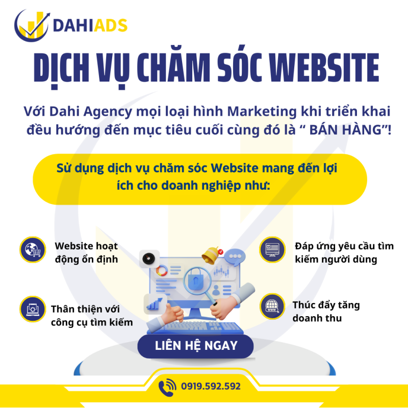 Dịch vụ chăm sóc Website tại Dahi Agency