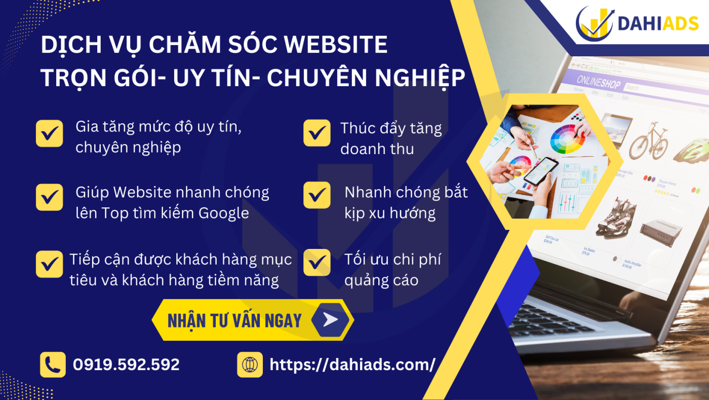 Dịch vụ chăm sóc Website trọn gói- uy tín- chuyên nghiệp