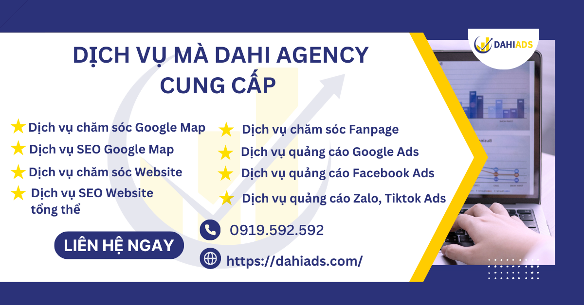 Dịch vụ mà Dahi Agency cung cấp. Dahi Agency-ads. 123