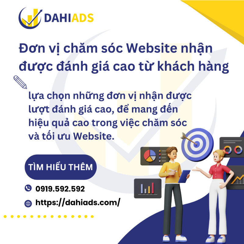 Đơn vị chăm sóc Website nhận được đánh giá cao từ khách hàng. Dahi Agency