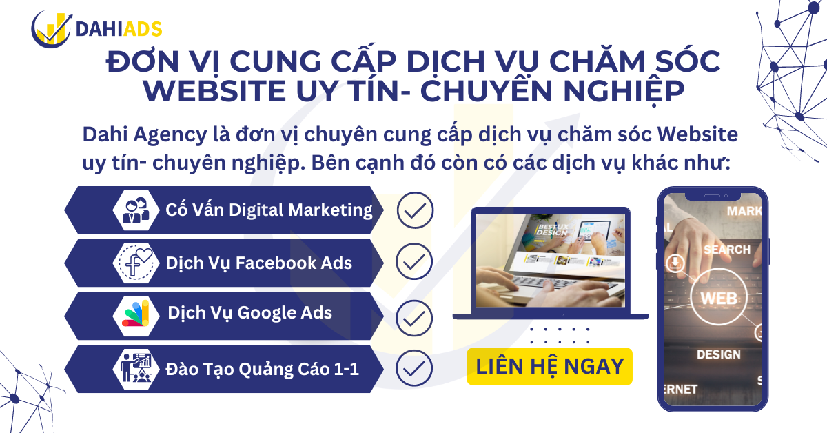 Đơn vị cung cấp dịch vụ chăm sóc Website uy tín- chuyên nghiệp