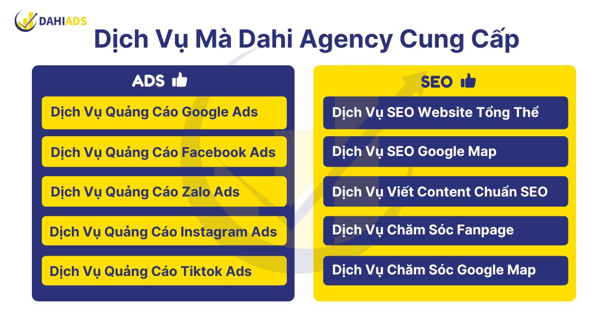 Dịch vụ mà dahi agency cung cấp