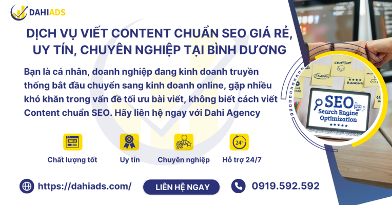 Viết Content chuẩn SEO giá rẻ, uy tín, chuyên nghiệp tại Bình Dương