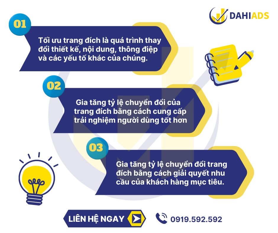 Không tối ưu trang đích làm giảm tỷ lệ chuyển đổi Dahi Agency