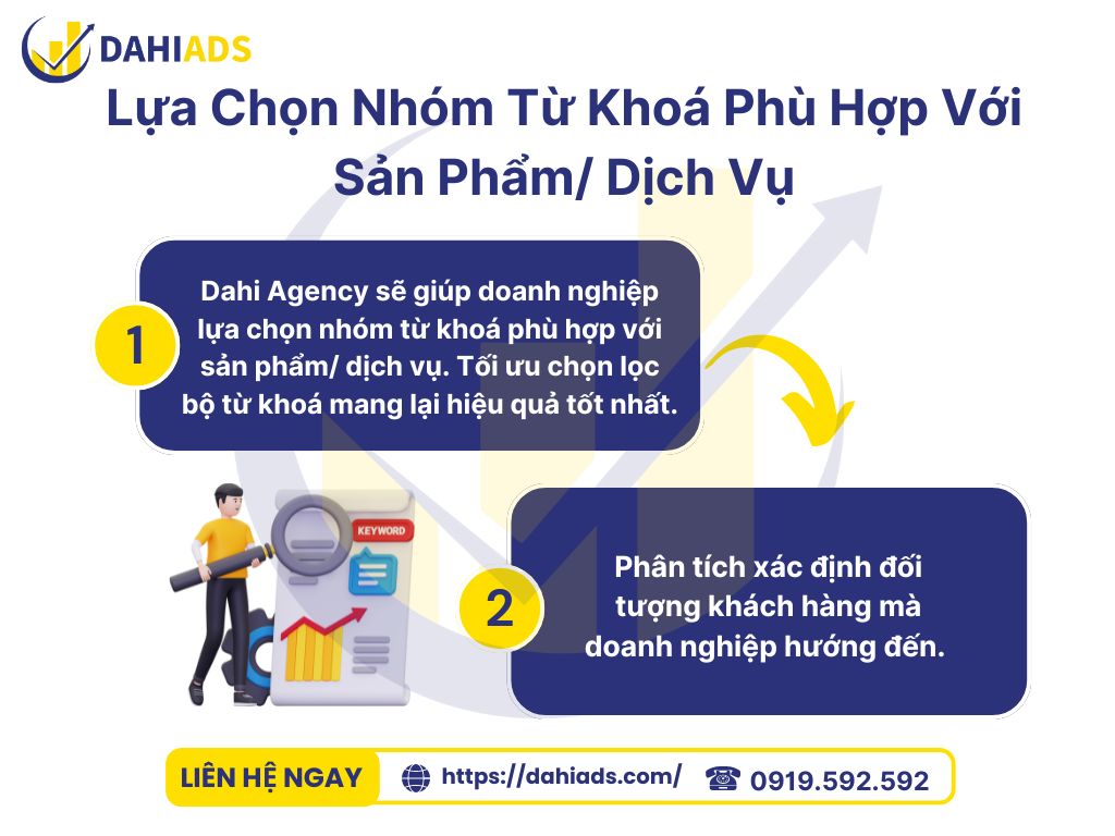 Lựa chọn nhóm từ khoá phù hợp với sản phẩm dịch vụ