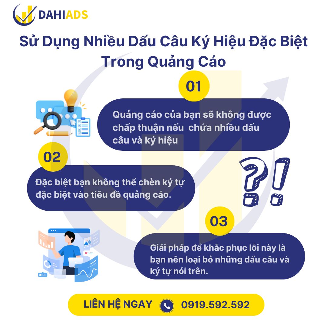 Sử dụng nhiều dấu câu, ký hiệu đặc biệt trong quảng cáo