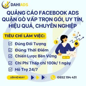 Dịch Vụ Quảng Cáo Facebook Ads Quận Gò Vấp Trọn Gói, Hiệu Quả, Uy Tín, Chuyên Nghiệp